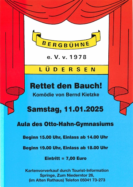 Plakat Bergbühne Lüdersen - Rettet den Bauch © Bergbühne Lüdersen